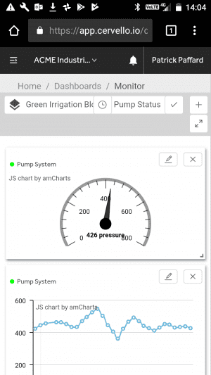 Cervello Device Dashboard